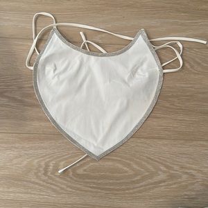 Embellished open back crop top